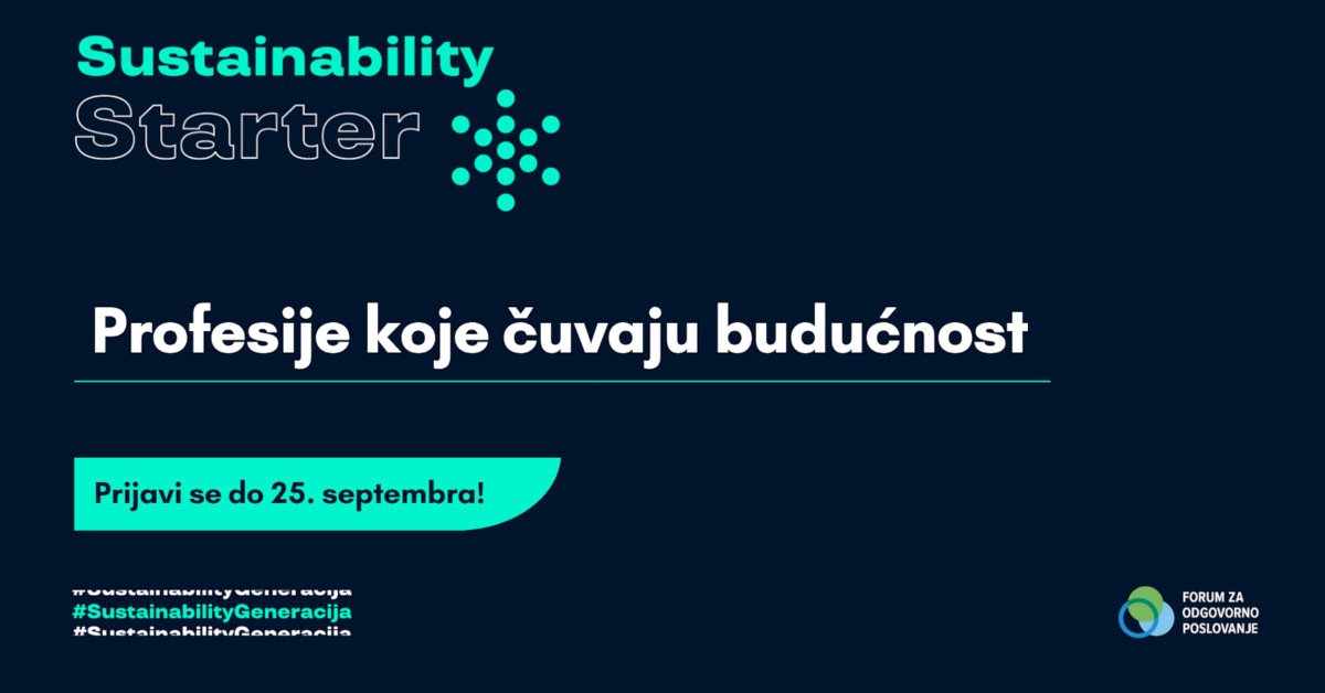 Отворене пријаве за Sustainability Starter 2026